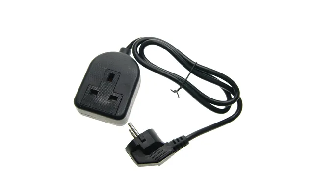Euro Eu French 0.8m Schuko Plug To 1 Gang Black 13a Uk Socket Hybrid Generator Adapter Fly Lead For Caravan Motor Home