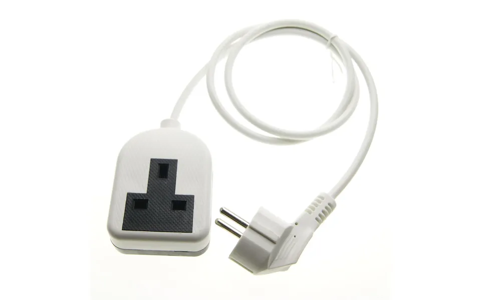 Euro Eu French 1m Schuko Plug To 1 Gang White 13a Uk Socket Hybrid Generator Adapter Fly Lead For Caravan Motor Home