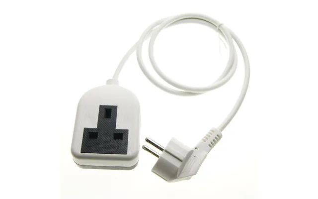 Euro Eu French 1m Schuko Plug To 1 Gang White 13a Uk Socket Hybrid Generator Adapter Fly Lead For Caravan Motor Home
