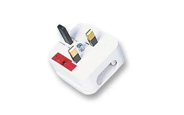 European 2 Pin Eu Cable To Uk Mains Plug Converter Adapter Ecp Clamp-on 5a - White