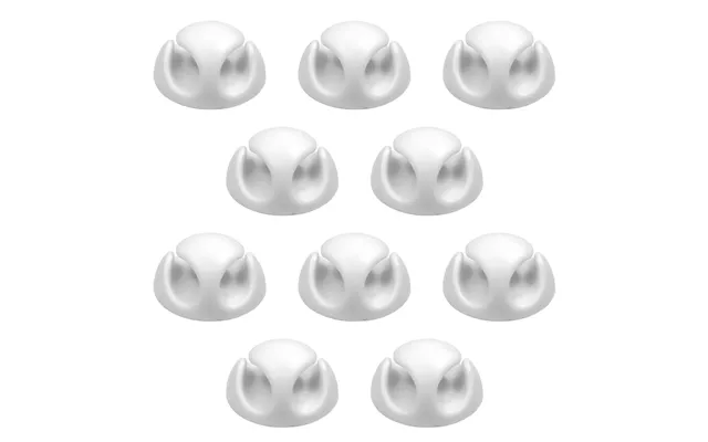 Ex-pro 10 Pack Double Cable Desk Tidy Clips - Self Adhesive Cord Holder Clips For Usb Power Wire Pc Office Home