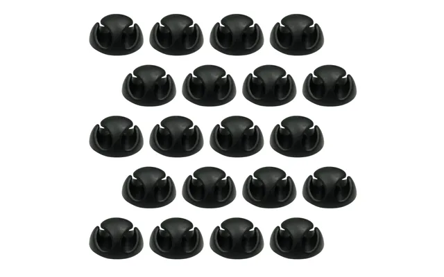 Ex-pro 20 Pack Double Cable Desk Tidy Clips - Self Adhesive Cord Holder Clips For Usb Power Wire Pc Office Home