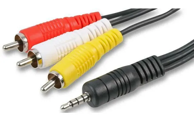 Ex-pro 2m 3.5mm 4 Pole Jack Straight Output To 3 X Phono Audio & Video