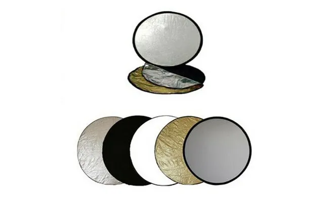 Ex-pro 5 -in- 1 Photographic Light Reflector - 23 58cm Silver, Gold, Black, White & Translucent, Collapsable