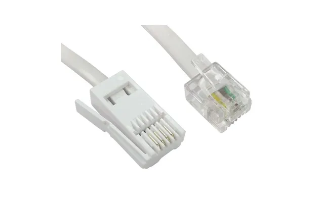 Ex-pro 5m Adsl Modem Telephone Fax Sky Rj11 To Bt Plug Hispeed Internet Crossed - White