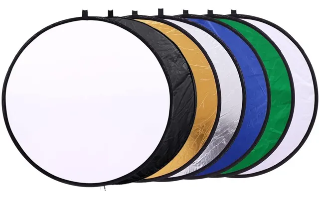 Ex-pro 7 -in- 1 Photographic Light Reflector - 23 58cm Silver, Gold, Silver Gold, White, Green, Blue & Translucent, Coll