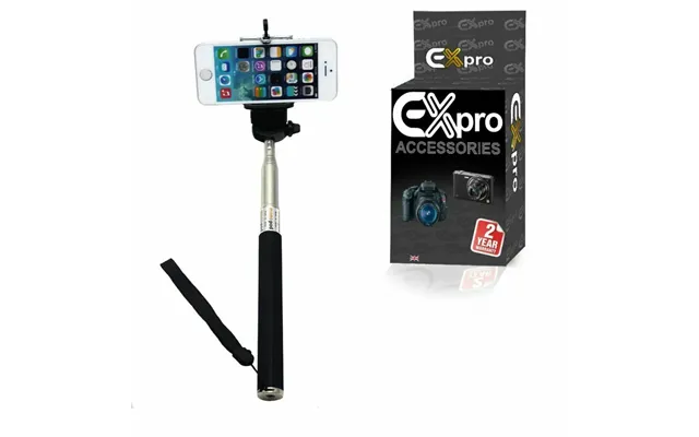 Ex-pro Extendable Self Portrait Selfie Mono-pod With Smartphone Adjustable Holder Use Tripod Mount - Black