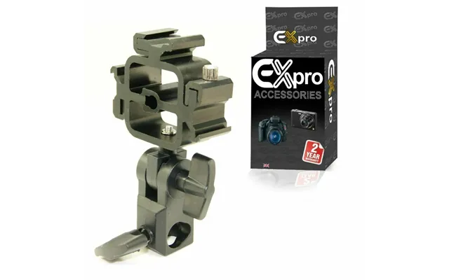 Ex-pro Metal Triflash 3 Way Bracket With 3 Flash Cold Shoe Mounts With Light Stand Holder