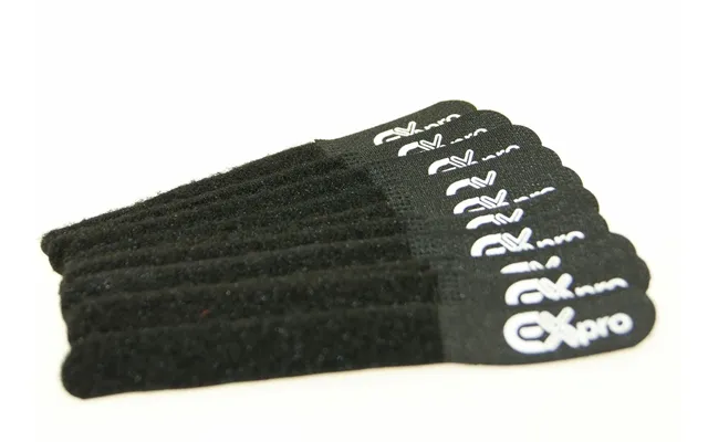 Ex-pro Reusable Velcro Hook & Loop Self-gripping Cable Ties 150mm X 20mm - 10 Pack Black