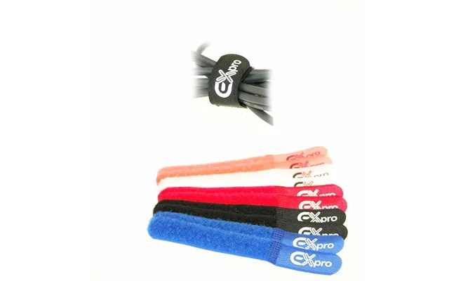 Ex-pro Reusable Velcro Hook & Loop Self-gripping Cable Ties 150mm X 20mm - 10 Pack Coloured Bulk Pack