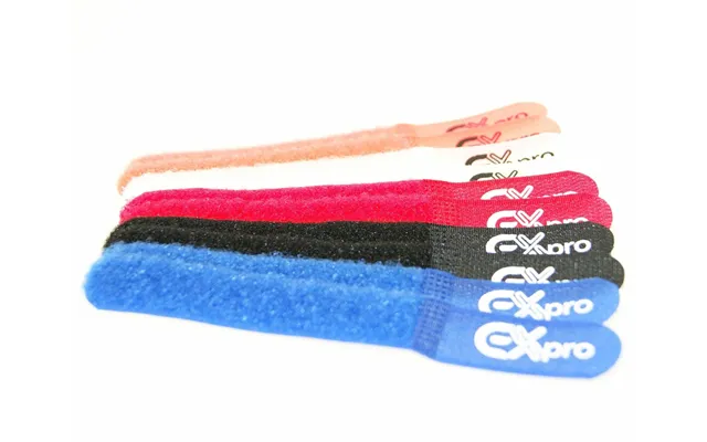 Ex-pro Reusable Velcro Hook & Loop Self-gripping Cable Ties 150mm X 20mm - 10 Pack Coloured