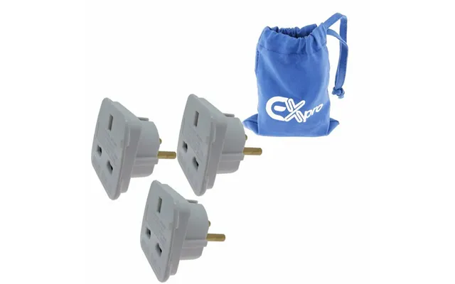 Ex-pro - X3 Travel Adapter Converts Uk Plugs Plug To 2 Pin Round Converts Uk To Eu