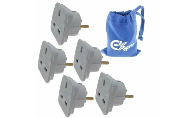 Ex-pro - X5 Travel Adapter Converts Uk Plugs Plug To 2 Pin Round Converts Uk To Eu