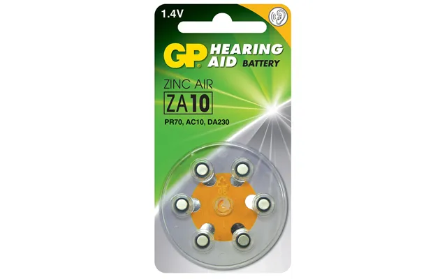Gp Pr70 Za10 Hearing Aid Yellow 1.4v 75mah 3.6x5.8mmø - 6 Pack
