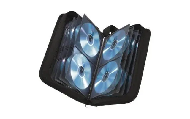 Hama 80 Cd Dvd Blu-ray Wallet Carry Case Disc Storage Protection Bag Nylon Holder - Black