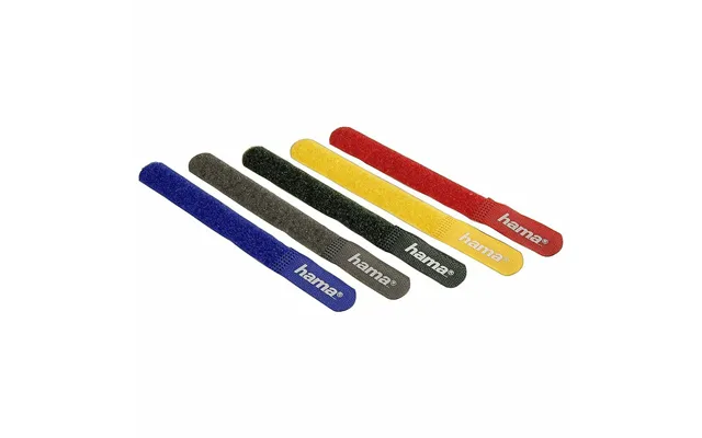 Hama Hook And Loop 180mm Cable Ties Straps - 5 Coloured