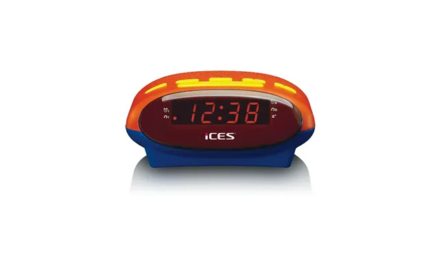 Ices Digital Desk Kids Alarm Clock Radio Led Fm Buzzer, Dual Alarm & Snooze Function - Orange
