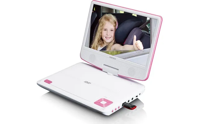 Lenco Dvp-920pk Portable Dvd Player With 9 Swivel Screen Earphone Sd Card Usb Av-in Av-out, Direct Play In Formats Avi R