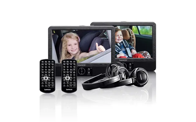 Lenco Dvp-939 9 Dual Car Dvd Players With Hdmi Input, 2 Headphones, Brackets, Remote, Av In & Av Out, Usb Tf Card - Blac