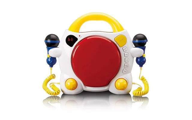 Lenco Kids Fun Singalone Portable Karaoke Machine With Built-in Bluetooth Speaker With Cd Player With 2 Microphones