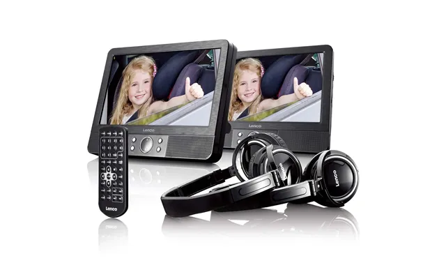 Lenco Mes-415 9 Dual Car Dvd Players With Hdmi Input, 2 Headphones, Brackets, Remote, Av In & Av Out, Usb Tf Card - Blac