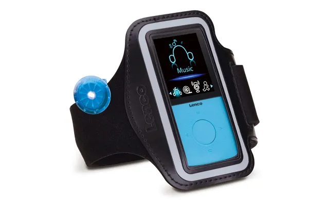 Lenco Sports Mp3 4 Player With Pedometer Wristband 4gb Micro Sd Card Expansion Blue