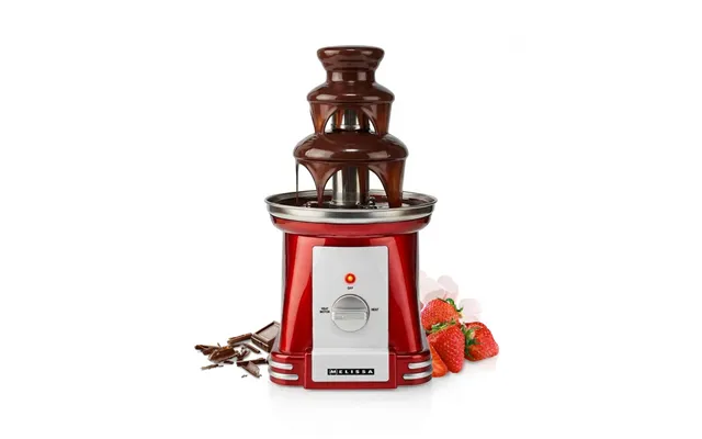 Melissa Chocolate Fountain, Retro 3 Tier Table Top Machine With 500ml Capacity, Heat & Motor Settings, 90w - Red White
