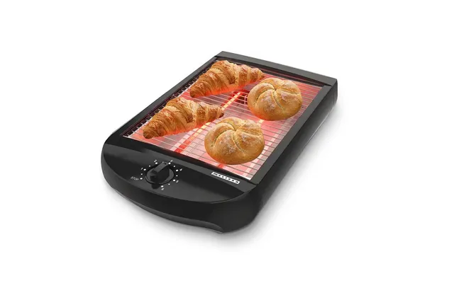 Melissa Flat Toaster All Types Of Bread Baked Goods, 600w, Timer With 6 Toast Levels, Buzzer And Crumb Tray - Black