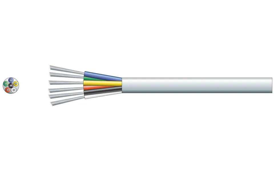 Mercury 100m 6 Core Alarm Cable In White Pvc Intruder Burglar Security Signal Alarm Wire