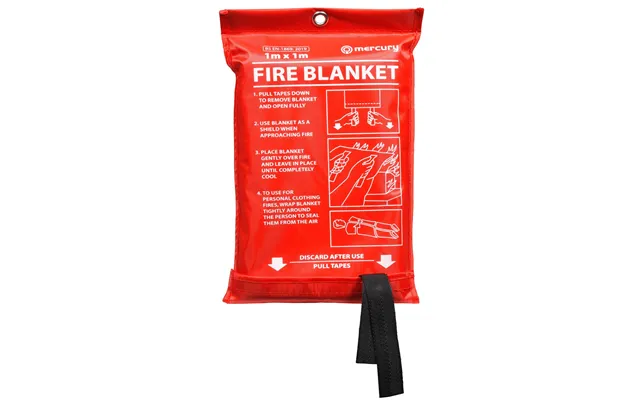 Mercury Home Safety Fire Blanket Large 1m X 1m In Case Quick Release Protection Kitchen