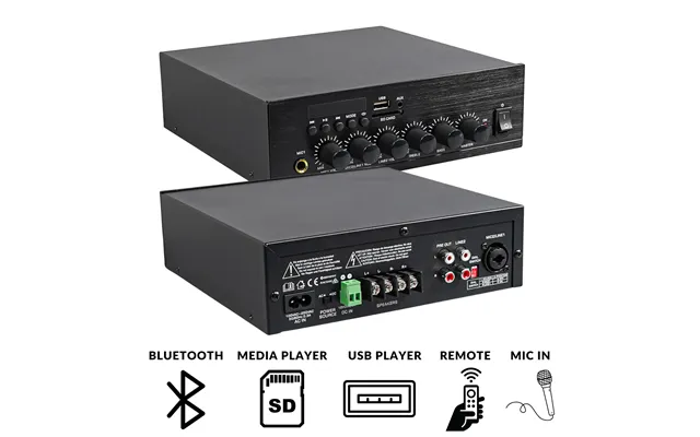 Mixer-amplifier With Usb Sd Media Playback Aux And Bluetooth 30w