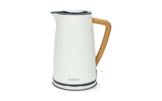 Nedis 1.7l Soft Touch Jug Kettle With Wood Effect Handle, Overheat Protection, Removeable Filter, 2