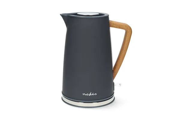 Nedis 1.7l Soft Touch Jug Kettle With Wood Effect Handle, Overheat Protection, Removeable Filter, 2