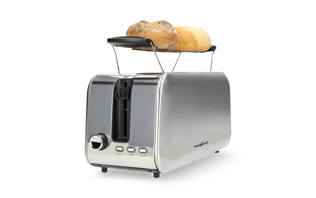 Nedis 2 Slice Toaster With Extra Long Slots - Bun Warming Rack
