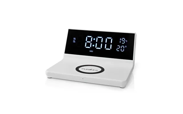 Nedis 3-in-1 Alarm Clock With Qi Wireless Charging, Led Clock, Dual Alarm, Snooze Function, Usb Powered - White