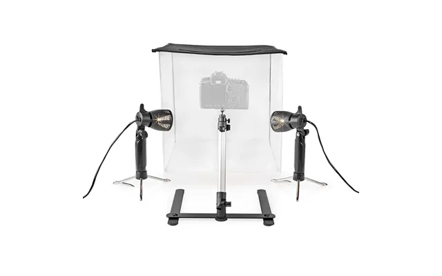 Nedis 40cm Photo Cube Portable Photo Studio Kit 400 Lm Foldable Backgrounds Included Travel Bag Included Black