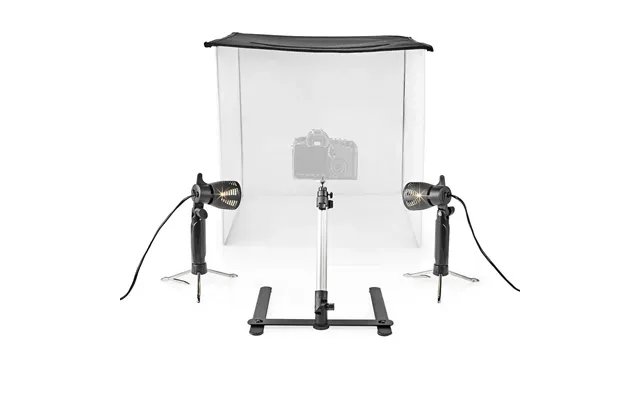 Nedis 60cm Photo Cube Portable Photo Studio Kit 400 Lm Foldable Backgrounds Included Travel Bag Included Black