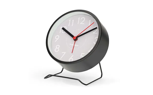 Nedis Analogue Silent Desk Alarm Clock With Snooze Function Black