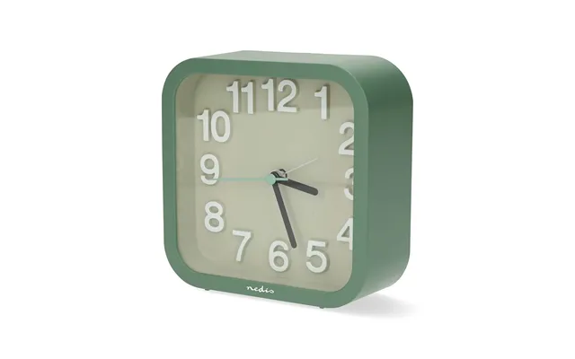 Nedis Analogue Silent Desk Alarm Clock With Snooze Function Gfeen