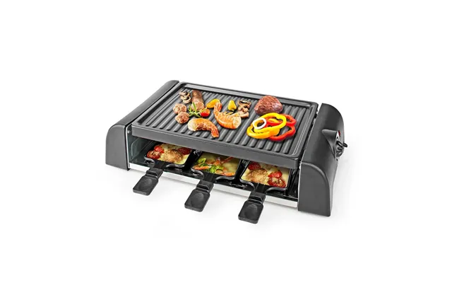 Nedis Bbq Raclette Grill 6 Person Set Pans & Spatulas Electric Cooker Grill Hot Plate