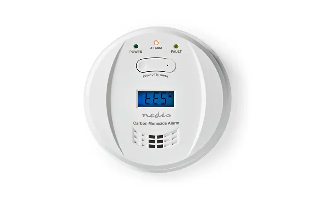 Nedis Carbon Monoxide Alarm Battery Powered Battery Life Up To 5 Year With Pause Button With Test Button 85 Db White