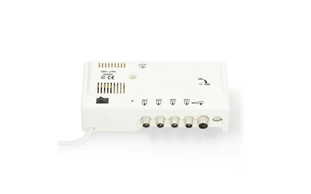 Nedis Catv Amplifier Gain 20 Db 47 - 694 Mhz Number Of Outputs 4 Gain Control White