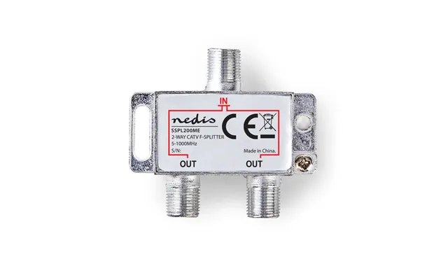 Nedis Catv Splitter 5 - 1000 Mhz Insertion Loss 4.2 Db Number Of Outputs 2 75 Ohm Zinc