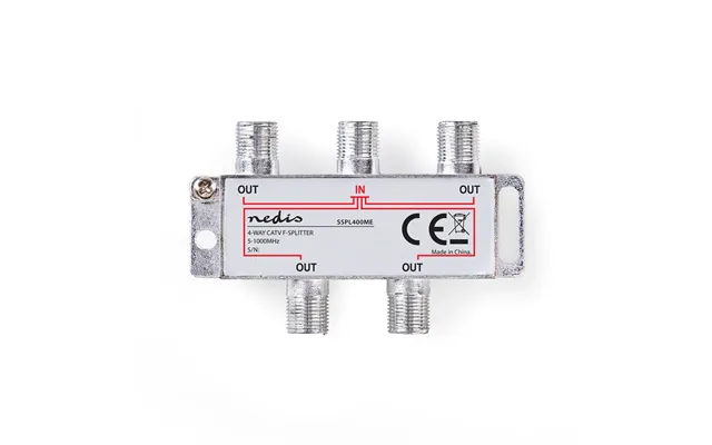 Nedis Catv Splitter 5 - 1000 Mhz Insertion Loss 8.0 Db Number Of Outputs 4 75 Ohm Zinc Alloy