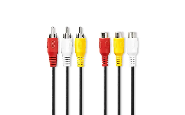 Nedis Composite Video Cable 3x Rca Male 3x Rca Female Nickel Plated 480p 2