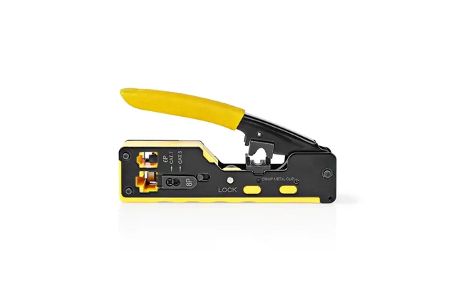 Nedis Crimp Pliers Cat5 Cat5e Cat6 Cat6a Cat7 Rj12 Rj45 Cutting Plier Stripping Rubber Steel Black Yellow