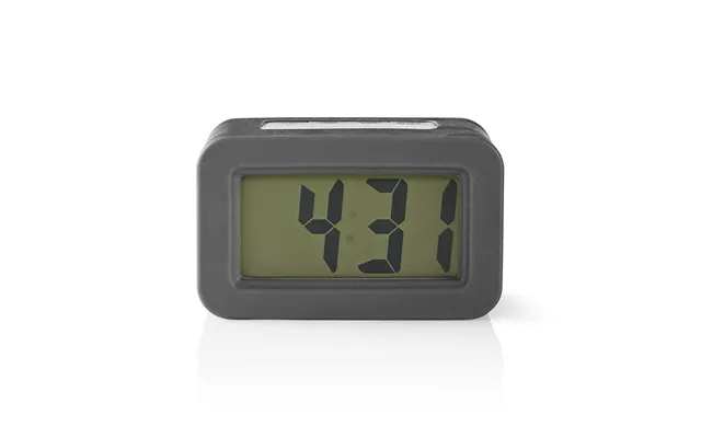 Nedis Digital Desk Alarm Clock - Lcd Display With Backlight, Battery Operated, Compact Quartz Alarm Clock, Grey White