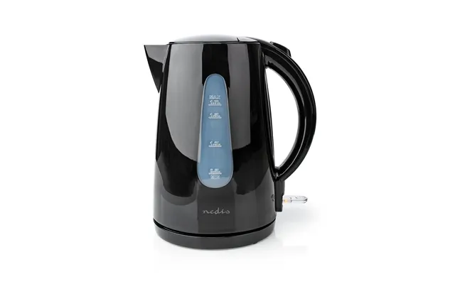 Nedis Electric Kettle 1.7 L Plastic Black Rotatable 360 Degrees Concealed Heating Element Strix Controller Boil-dry Prot