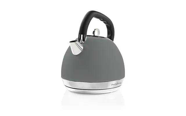 Nedis Electric Kettle 1.8 L Soft-touch Grey Rotatable 360 Degrees Concealed Heating Element Strix Controller Boil-dry Pr