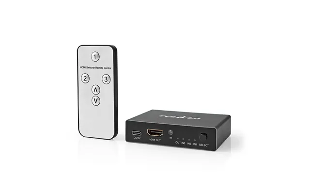 Nedis Hdmi Switch 3 Port S 3x Hdmi Input Hdmi Output 8k 60hz 45 Gbps Remote Controlled Aluminium Anthracite